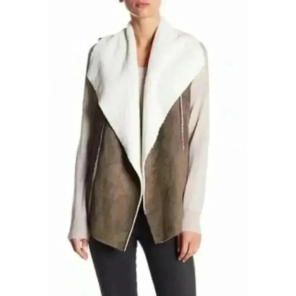 SUSINA Faux Shearling & Faux Suede Vest Size XSP